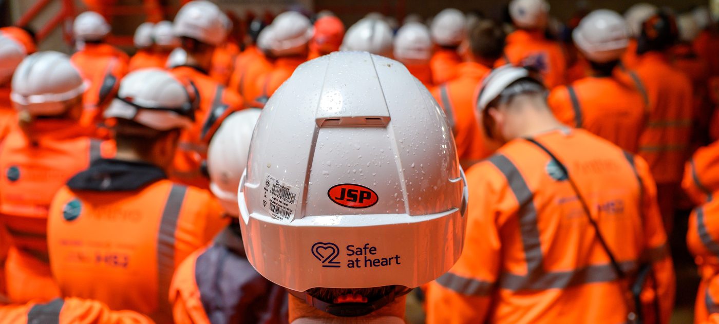 HS2 workers at Old Oak Common Station for Step-up to Safety Week 2025.