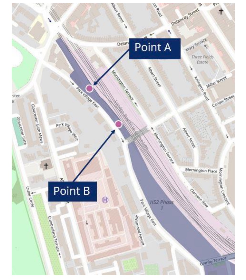 Overhead view of the tunnel design