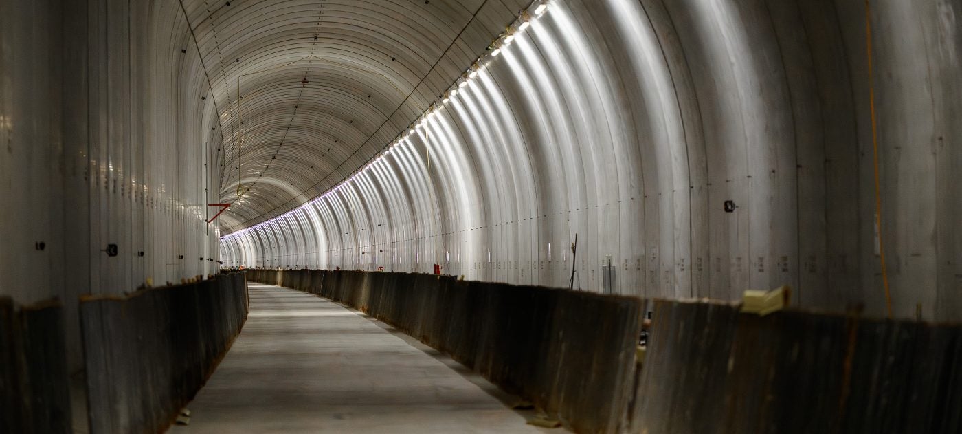 Inside the Chipping Warden tunnel.
