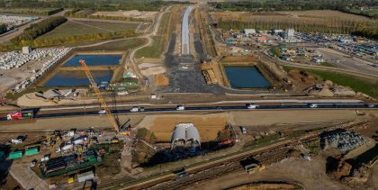 Aerial view of Chipping Warden tunnel.