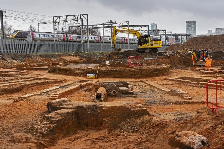 Curzon Street roundhouse discovered at the construction site at Curzon Street station.