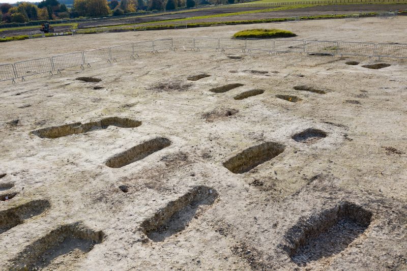 The site of the excavation of an Anglo Saxon burial ground in Wendover.