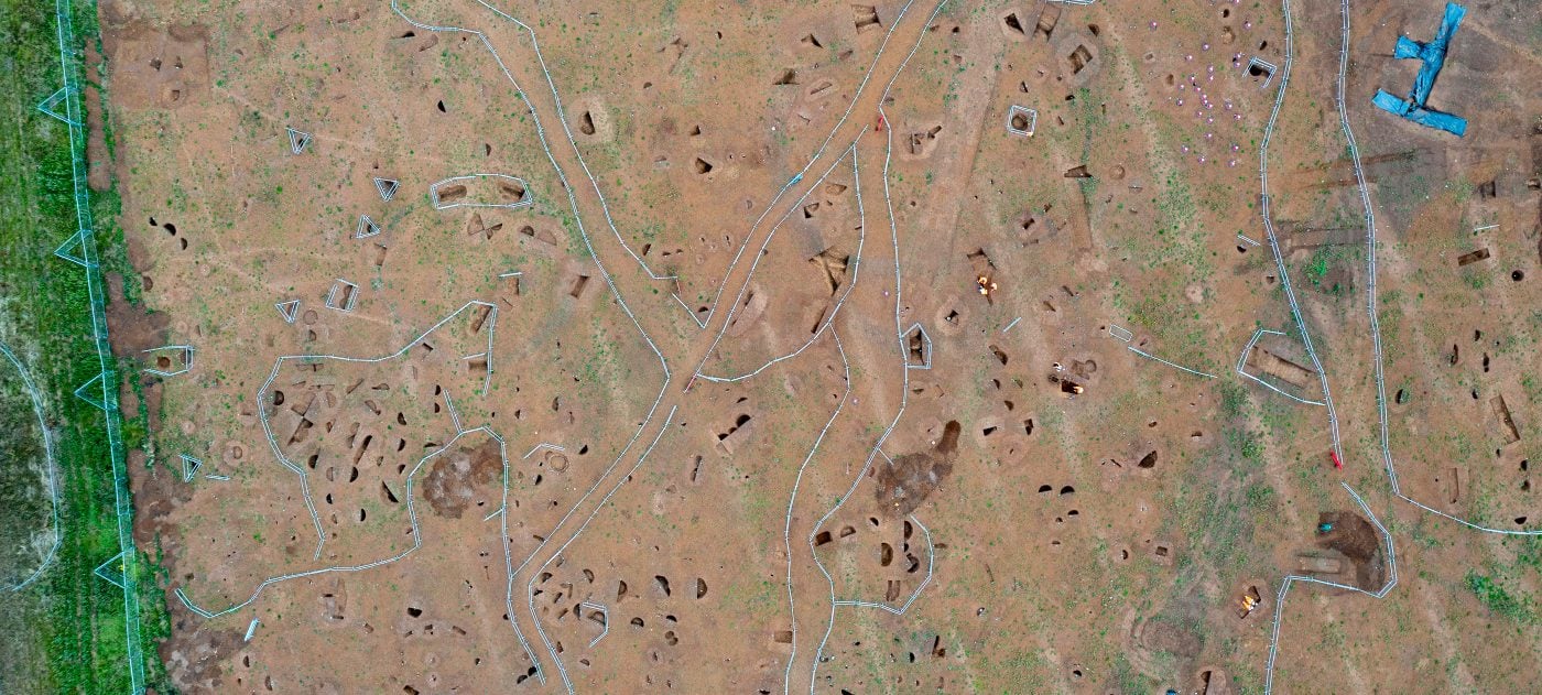 A Roman road found during the archaeological excavation of a Roman trading settlement in South Northamptonshire.