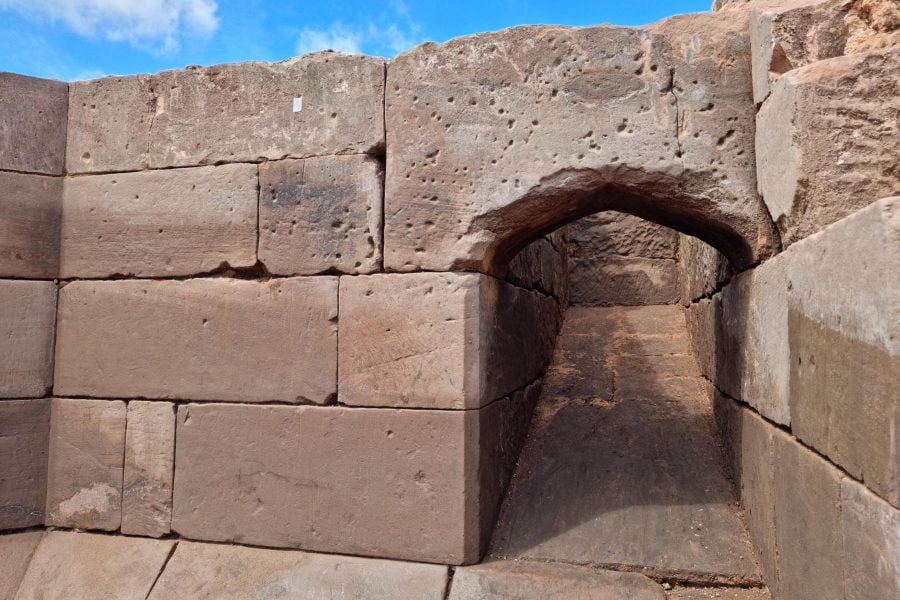 Musket ball impact marks on the outside wall of Coleshill gatehouse.