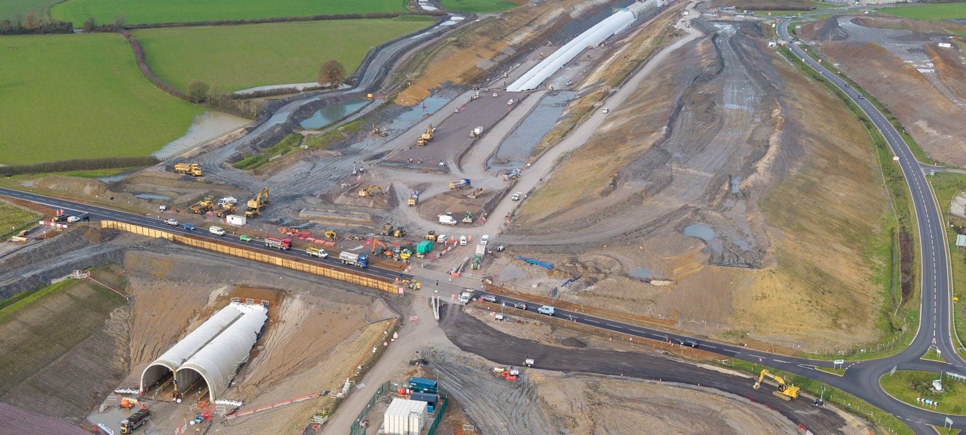 Progress on the Greatworth green tunnel following the realignment of the B4525.