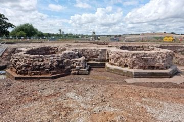 Thumbnail 3 of The remains of Coleshill gatehouse towers during the exacavation.