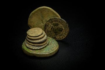 Thumbnail 5 of Roman coins uncovered during the archaeological excavation at Blackgrounds.