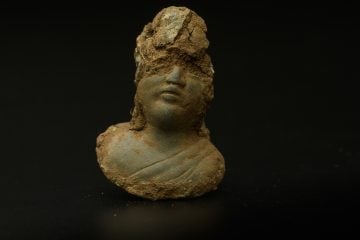 Thumbnail 4 of A Roman female deity scale weight uncovered during the archaeology excavation at Blackgrounds.
