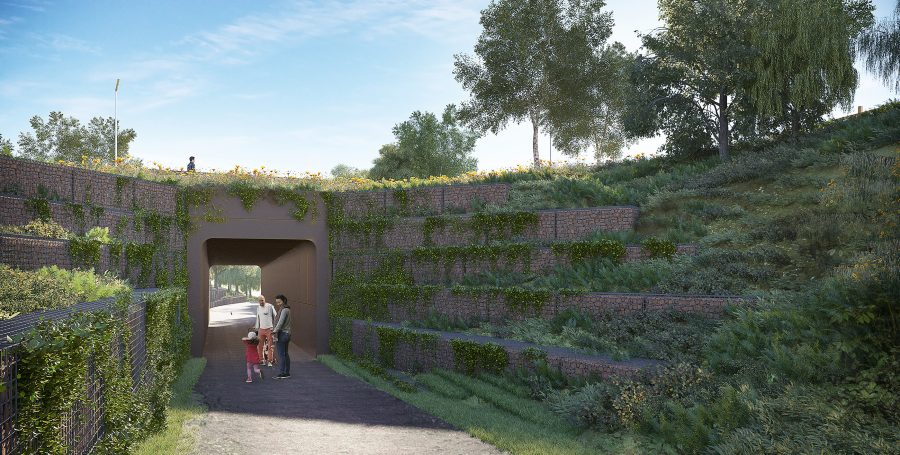 Artist's impression of Kenilworth Greenway and Cromwell Lane underpass.