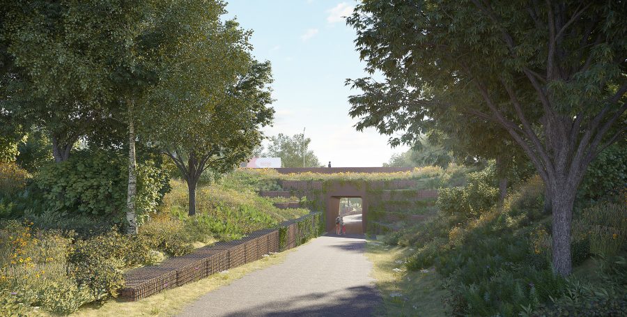 Artist's impression of Kenilworth Greenway and Cromwell Lane underpass (3).