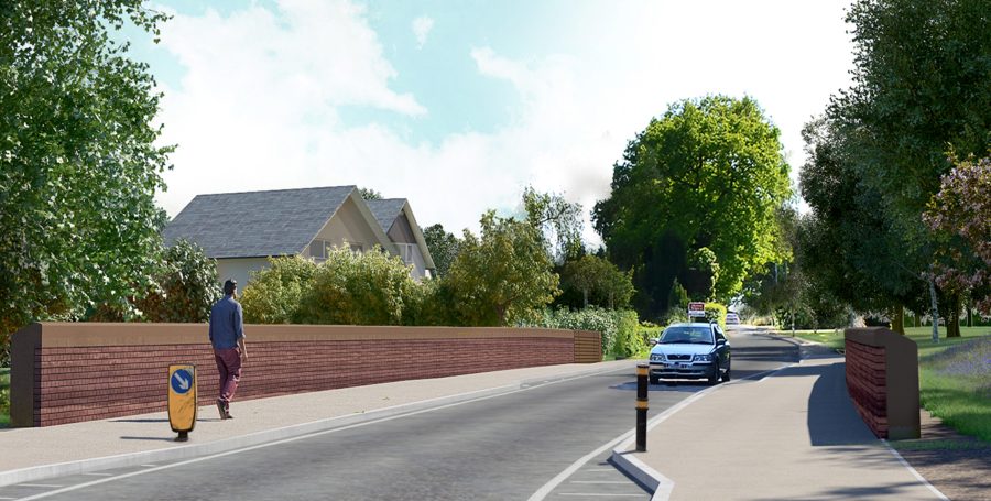 Artist's impression of Kenilworth Greenway from Cromwell Lane.