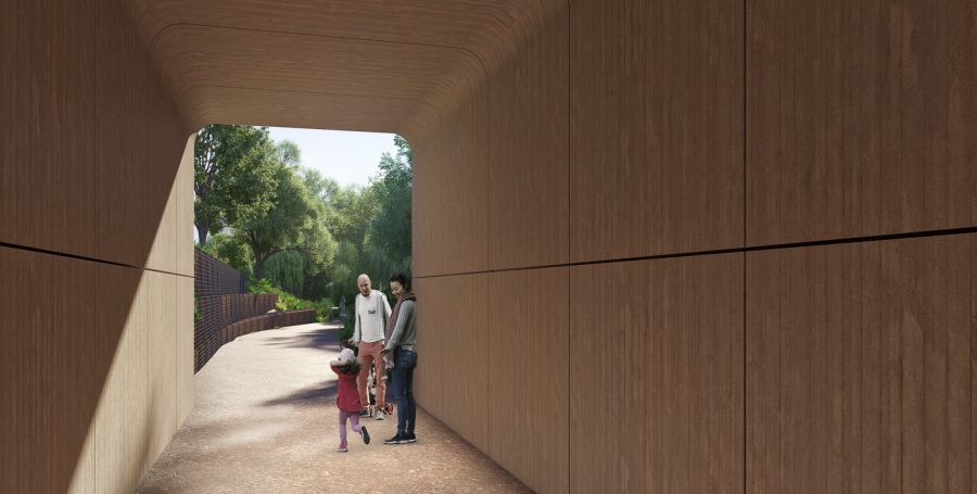 Artist's impression through the Cromwell Lane underpass.