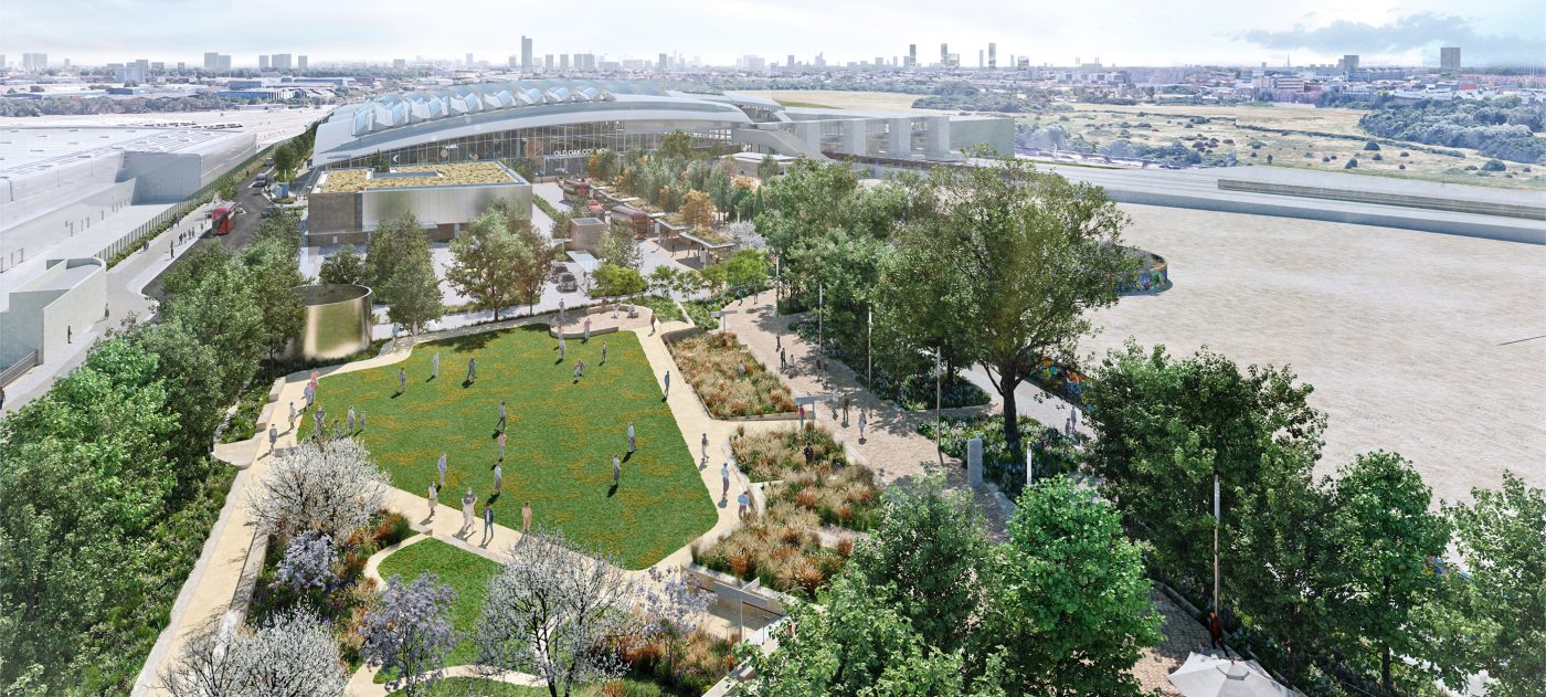 Artist's impression of the exterior view of Old Oak Common.