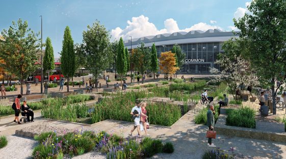Artist's impression of Old Oak Common - exterior view.