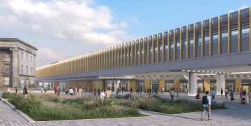 Thumbnail 11 of Curzon Street station - Eastern Concourse building showing northern entrance and New Canal Street Square