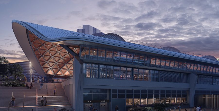 Curzon Street station - Western Concourse at dusk