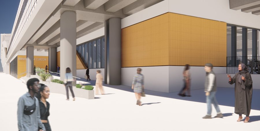 Curzon Street station - accessible ramp at the southern entrance of the Eastern Concourse building