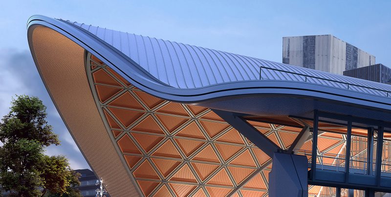 Curzon Street station - roof gable edge over the main entrance
