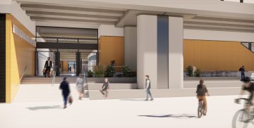 Thumbnail 23 of Visualisation showing the southern side enrance at the eastern end of the new Curzon Street station