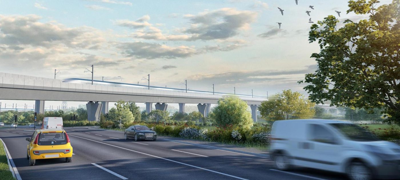 Architect's impression of the Water Orton viaducts - one of the key structures that form the Delta Junction.