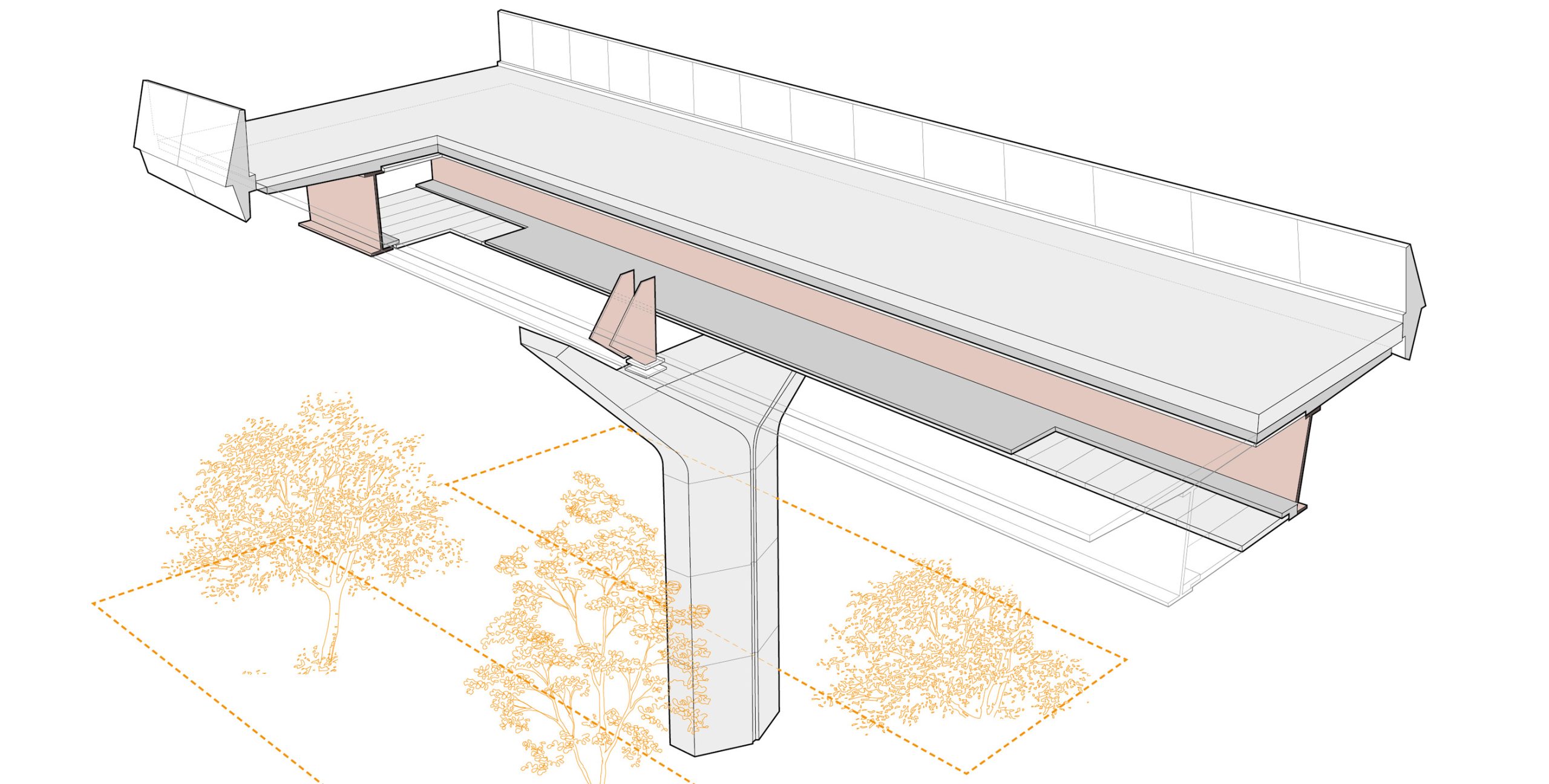 Wendover Dean viaduct cutaway image showing double composite structure