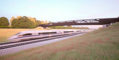 Artist's impression of a footbridge design for rural Buckinghamshire, Oxfordshire and West Northamptonshire.