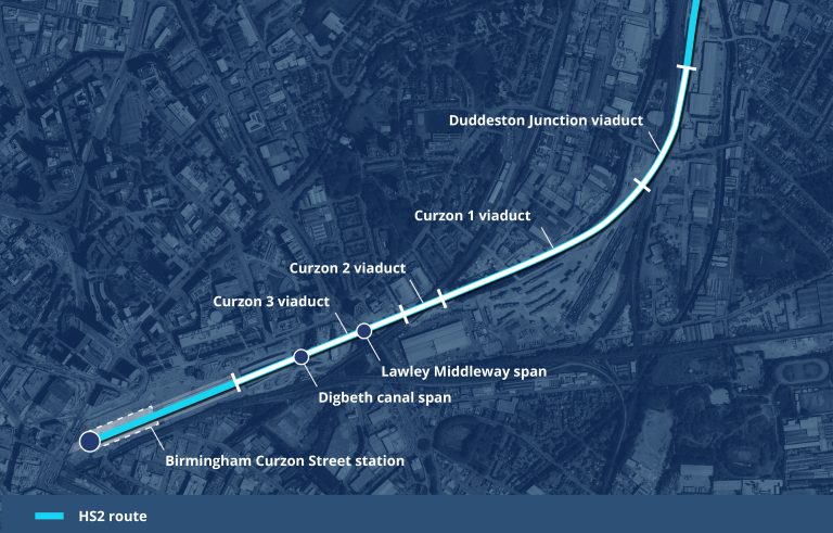 Map layout of Curzon Street approach viaducts.