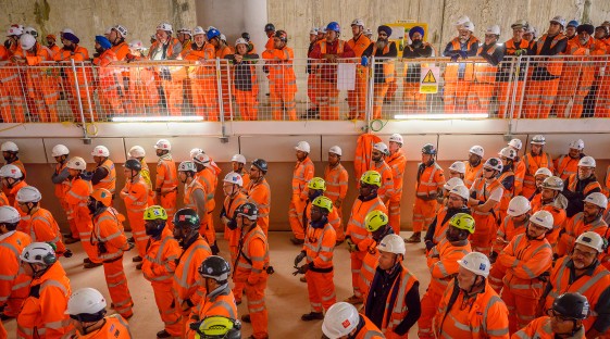 Operatives at Safety Stand Up at Old Oak Common 2026.